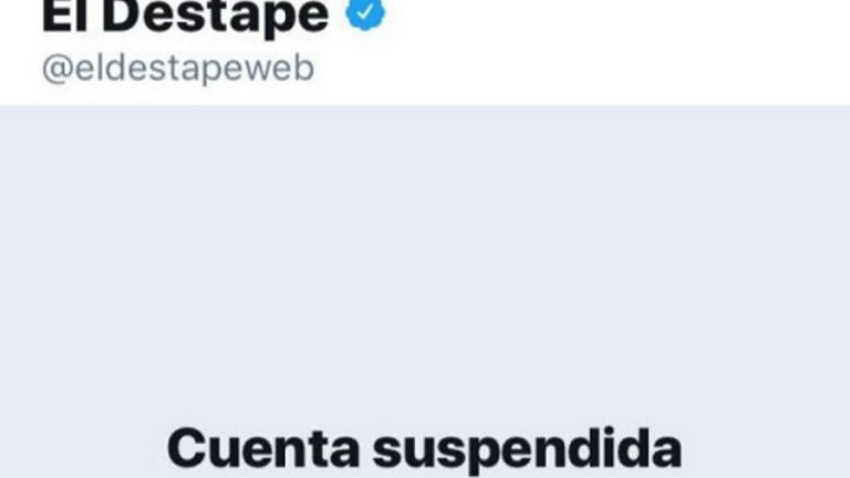 Captura de la cuenta suspendida de El Destape